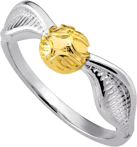 Vista 4 de Harry Potter Anillos dorados para mujer, talla 6, 7, 8, plata y chapado en flash