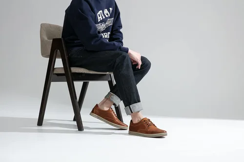 Vista 8 de Jousen Zapatos deportivos de moda para hombre, zapatos casuales retro de cuero para hombre, vestido transpirable