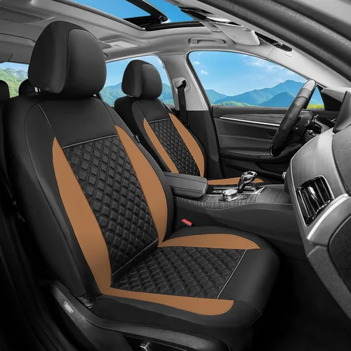 Vista 13 de Fundas de asiento delantero de automóvil, fundas de asiento de cuero para automóviles, protector de asiento de automóvil, impermeable, transpirable