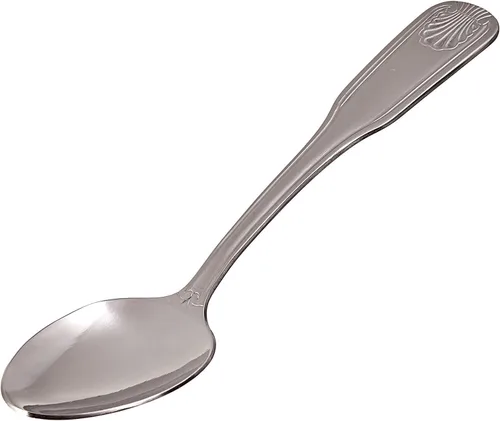 Vista 14 de New Star Foodservice 58383 - Cuchara de café de acero inoxidable 18/0, patrón de concha, 11.7 cm, juego de 12