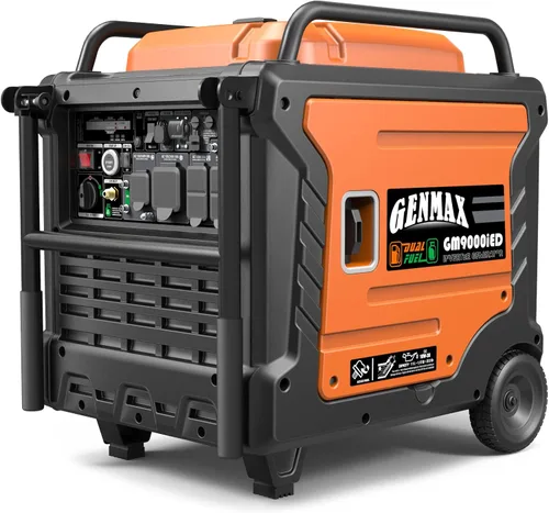 Vista 15 de GENMAX Generador inversor silencioso de 6250 W de tres combustibles (modelo 2026) cuenta con arranque y parada automática de 2 cables, control