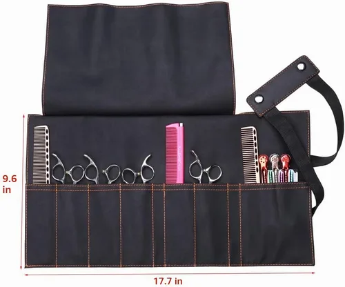 Vista 2 de PERFEHAIR Estuche para peluqueros para peluqueros, herramientas de peluquería, bolsa enrollable de tela suave