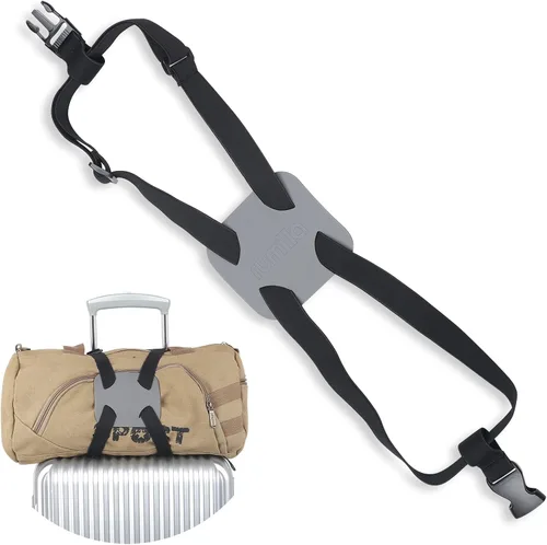 Vista 16 de Correas de equipaje, conector de equipaje, correas para maleta, cinturón de maleta ajustable resistente, accesorio de viaje para conectar su Negro