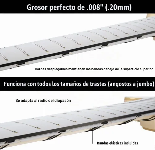 Vista 3 de MusicNomad Fret Shield™ - Herramienta Protectora Total del Diapasón para Pulir Trastes en Guitarras con Escala de Trastes de 24.75" - no recomendado