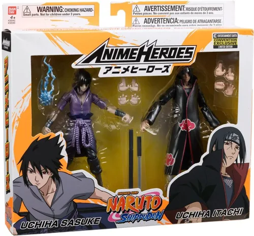 Vista 8 de Naruto: Shippuden Entertainment Earth & Convention Exclusivo: Anime Heroes Paquete de 2 Itachi y Sasuke Uchiha