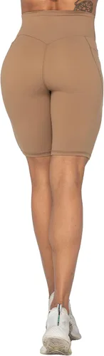 Vista 5 de Sunzel Pantalones cortos de ciclismo de 10 pulgadas, 8 y 5 pulgadas, para mujer, con bolsillos, cintura alta, para yoga, atletismo, gimnasio