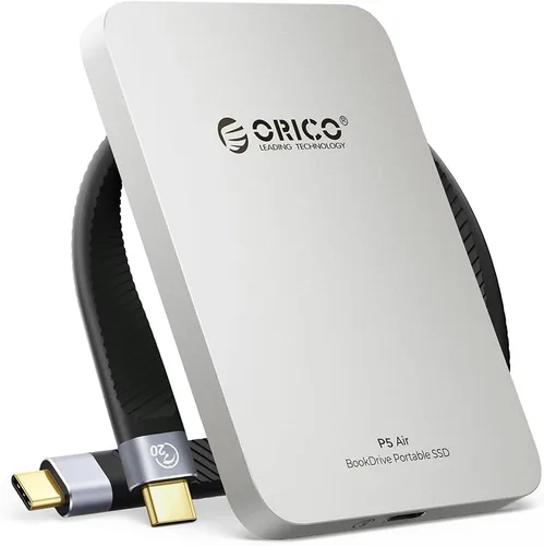 Vista 9 de ORICO BookDrive SSD externo magnético de 512 GB con lector de tarjetas SD/TF, carga PD de 100 W, interfaz de audio tipo C para laptop y teléfono