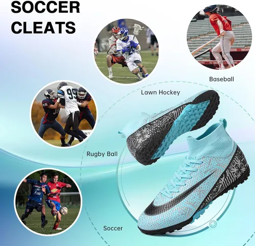 Vista 7 de Tacos de fútbol para hombre y mujer, zapatos de fútbol juvenil, tacos de fútbol para Big Boy AG TF