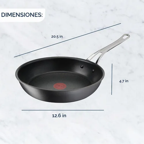 Vista 2 de Tefal Jamie Oliver Cook's Classics - Sartén (11.8 in), aluminio anodizado duro, antiadherente, apto para horno, compatible con inducción, mango