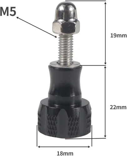 Vista 3 de Tornillos adaptadores de tuerca de perno de aluminio CNC de pulgar largo y corto, compatibles con GoPro Hero 8 7 6 5 4 Connector (negro)
