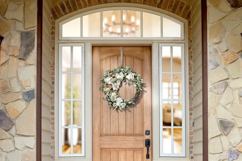 Vista 6 de Haute Decor Adapt - Colgador de corona ajustable, con ajuste de parte superior y longitud - Latón antiguo - Soporte para corona sobre la puerta que