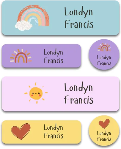Vista 9 de Etiquetas de nombre personalizadas para niños para guardería (180 unidades), impermeables, aptas para lavavajillas, etiquetas con nombre