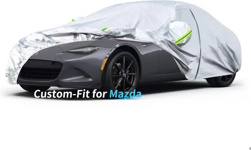 Vista 21 de Funda a medida para automóvil Mazda, funda de automóvil de 7 capas impermeable para todo tipo de clima, para exteriores, cubierta completa contra