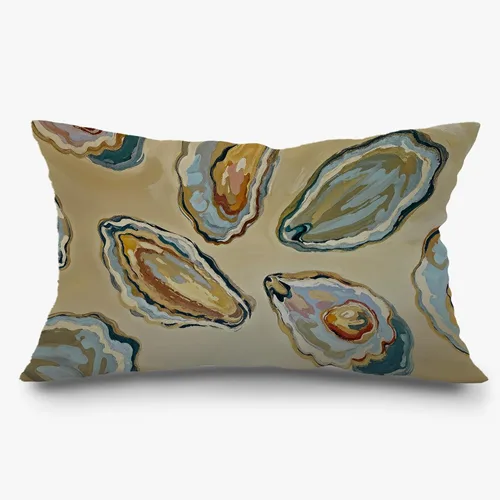 Vista 24 de Fundas de almohada costeras de langosta, fundas de almohada náuticas de langosta roja de Nueva Inglaterra con rayas azules y blancas para casa