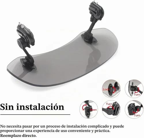 Vista 3 de Extensión universal para parabrisas de motocicleta, alerón ajustable, extensor de parabrisas para Kawasaki, Yamaha, Harley, Suzuki, Buell, Triumph