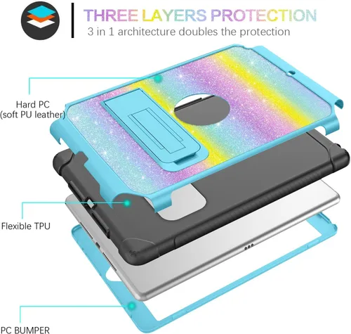 Vista 3 de BENTOBEN Funda para iPad de 9ª generación, funda para iPad de 8ª generación, funda para iPad de 7ª generación, iPad 10.2 2021/2020/2019, funda