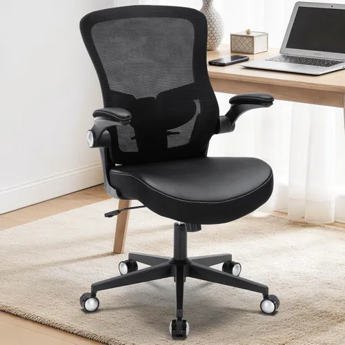 Vista 9 de Silla de oficina, 400 libras, ergonómica y resistente, con soporte lumbar ajustable, silla de computadora de malla transpirable con reposabrazos