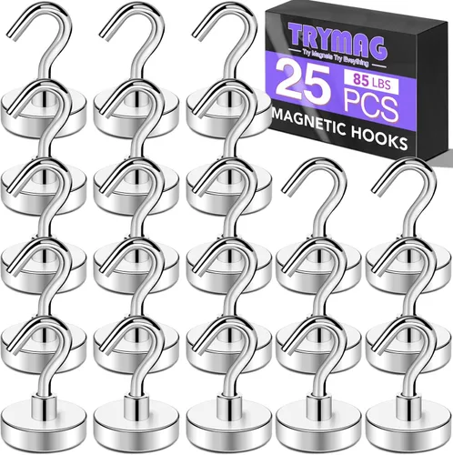 Vista 18 de TRYMAG Ganchos magnéticos para cabinas de cruceros, 30 libras +, paquete de Negro