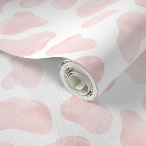 Vista 2 de Papel tapiz para despegar y pegar, papel tapiz extraíble personalizado con diseño de vaca, acuarela, rosa, animal, granja, para bebé Spoonflower