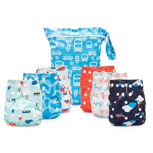 Vista 12 de Simple Being Pañales de tela reutilizables, doble refuerzo, talla única, lavables, suaves, absorbentes, impermeables, ecológicas, unisex, para bebé