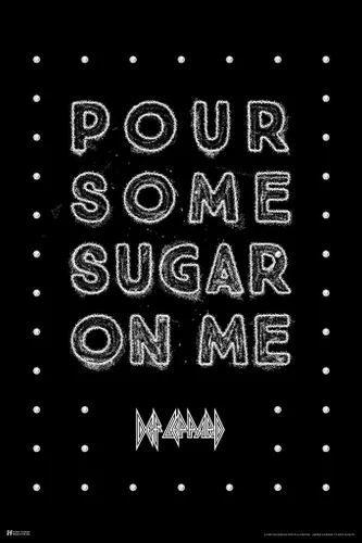 Vista 2 de Laminated Def Leppard Poster Pour Some Sugar On Me Album Cover Heavy Metal Music Merchandise Retro Vintage 80s Aesthetic Band Poster Dry Erase Wall