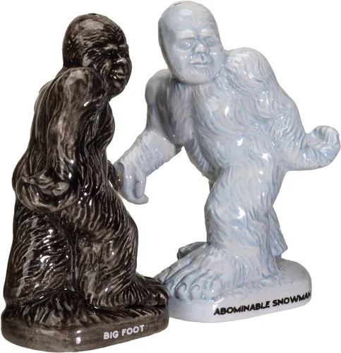 Vista 4 de Pacific Giftware Big Foot - Juego de saleros y pimenteros de cerámica con divertido Sasquatch Mythical Creature accesorio de cocina de mesa, pintado