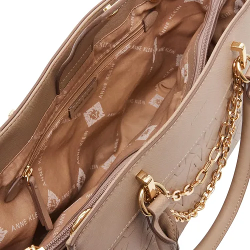 Vista 3 de Anne Klein Embossed Satchel WSwag Chain