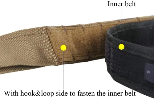 Vista 5 de EMERSONGEAR Cinturón táctico con hebilla de cobra, cinturón Molle de liberación rápida, cinturón interior resistente de 1.75 pulgadas interior de 2