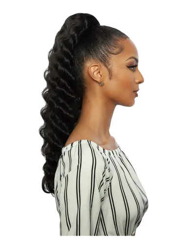 Vista 2 de Mane Concept Mezcla de cabello humano Cola de caballo marrón Sugar Wrap N Tie BSWNT07 Onda Crimp Wnt 22" (2)