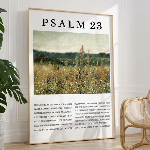 Vista 13 de Arte de pared de acuarela de Jesús, pintura en lienzo cristiano, imágenes de las Escrituras, decoración de pared, póster con versículos bíblicos
