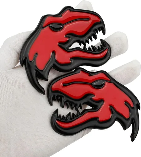 Vista 3 de Un par de emblema de metal de dinosaurio Redeye para Dodge RAM TRX 1500 2500 3500 Charger Challenger