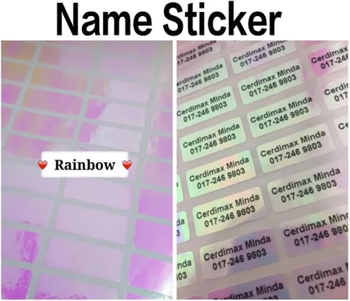 Vista 4 de 206 calcomanías con nombre personalizadas, 6 estilos diferentes【10 x 33 mm】(0.4 x 1.3 pulgadas)/adhesivo impermeable con nombre, adhesivo de nombre