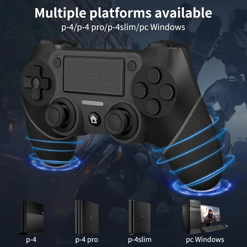 Vista 2 de Ubsvaky Wireless Controller for PS4, Wired P-4 Pro Controller with Paddles, Black P-4 Controller Accessories, P-4 Accessories Perfect Adaptive Full