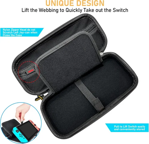 Vista 5 de CHIKIXSON Switch Storage Case, Switch Carry Case for SwitchSwitch OLED, Zelda Tears of the Kingdom Switch Accessories Hard Case Storage 10 game Card