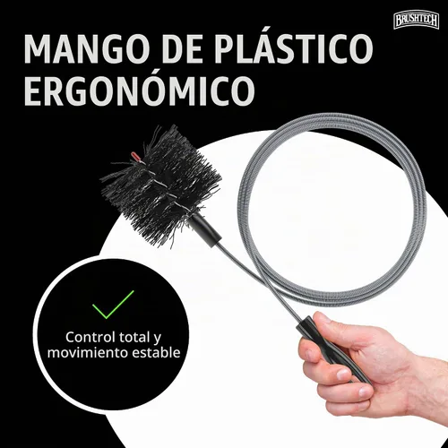 Vista 4 de Brushtech B68C cepillo para limpiar y secar conductos de ventilación, 10 pies de longitud