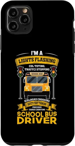 Vista 11 de iPhone 15 Funny Lights Flashing Safety First School Bus Driver Case