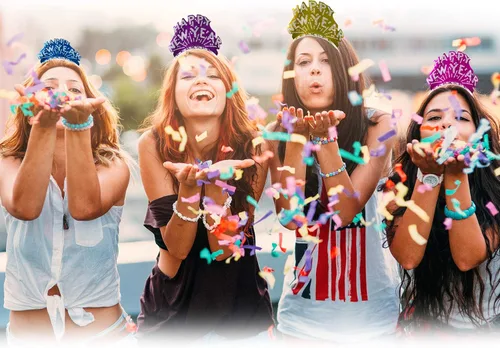 Vista 4 de Windy City Novelties Sombreros de tiaras de Feliz Año Nuevo en varios colores brillantes, paquete de 12 diademas a granel, suministros para fiestas