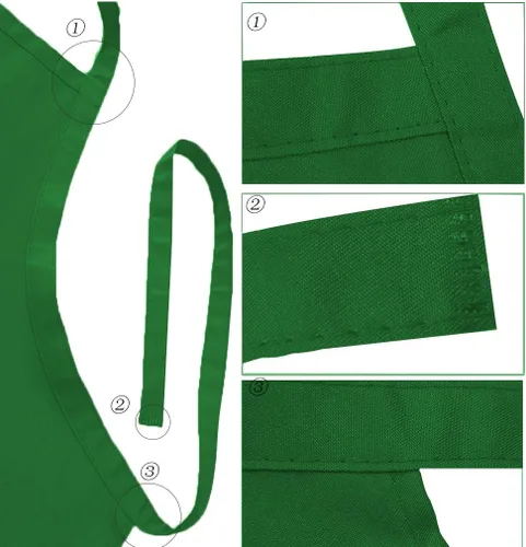 Vista 4 de 12 delantales verdes a granel resistentes a gotas de agua para mujeres y hombres, delantales de cocina con 2 bolsillos (24 x 28 pulgadas, verde)