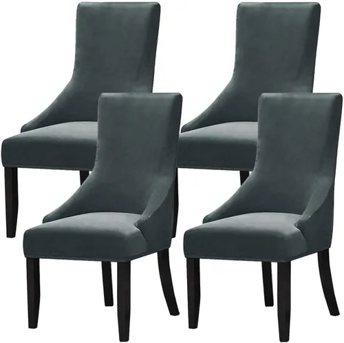 Vista 18 de Juego de 1 fundas elásticas para silla con respaldo de ala, protector reutilizable para silla de brazo, protector lavable para silla de comedor