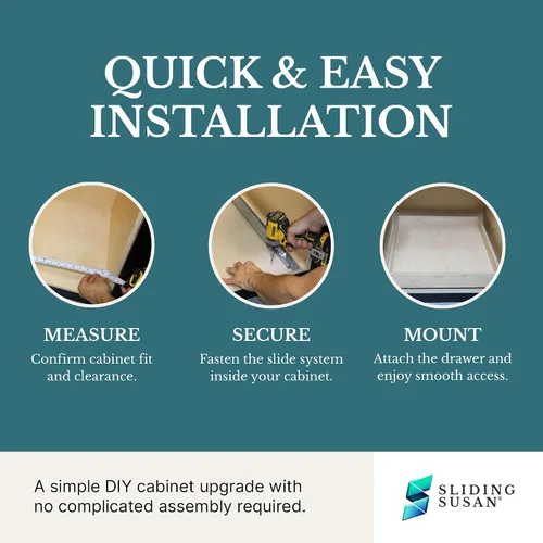 Vista 7 de SlidingSusan Organizador de cajones extraíbles para armarios, estantes deslizantes de cierre suave para cocina, despensa, baño y organización