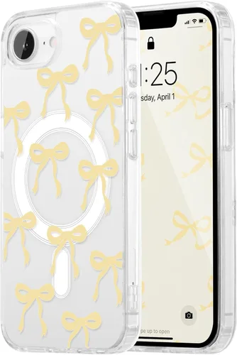 Vista 70 de UEEBAI - Funda magnética para iPhone 11, diseño de lazo, compatible con MagSafe, funda transparente delgada inalámbrica, antiamarilleo, a prueba