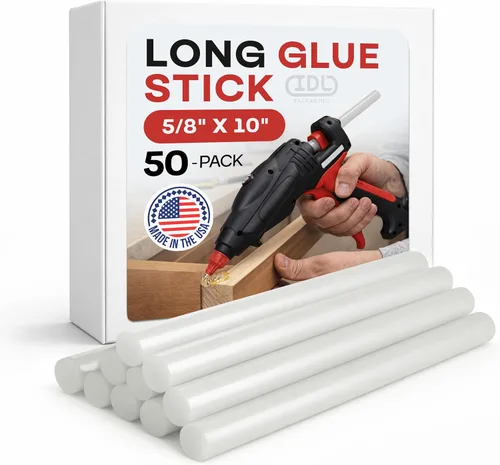 Vista 9 de IDL Packaging Barras de pegamento caliente de tamaño completo de 5/8 x 10 pulgadas para pistolas de pegamento, transparentes (paquete de 10)