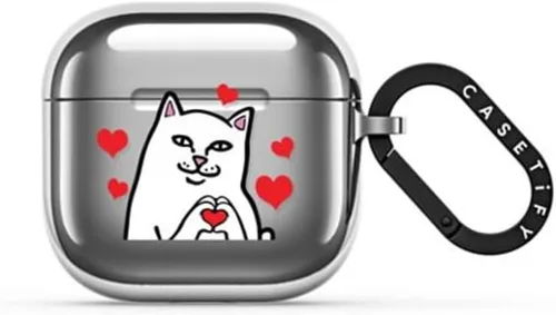 Vista 15 de CASETiFY Mirror AirPods Pro (1ª/2.ª generación) - Funda con anillo [Star Wars Colab] - Pegatinas de poder del lado oscuro, color plateado