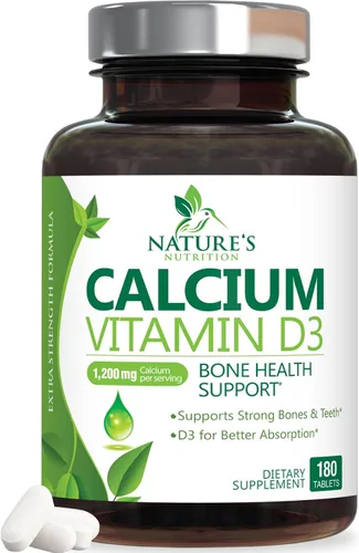 Vista 11 de Suplemento de calcio con vitamina D3-1200 mg de calcio por porción con D3 para una mejor absorción - Apoya la salud inmunológica, huesos y dientes