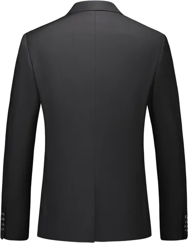 Vista 3 de Traje de 2 piezas para hombre, ajustado, con un botón, chaqueta y pantalones, negocios, boda, fiesta, regreso a casa, trajes para hombres