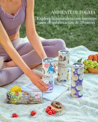Vista 5 de Paquete de 12 unidades de vaso de sublimación de 20 onzas, delgado, recto, a granel, vaso de sublimación de acero inoxidable de doble pared aislado