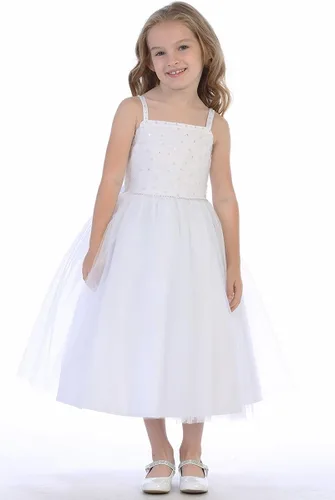 Vista 2 de Vestidos de Primera Comunión para Niñas 7-16 Vestido de Santa Comunión Blanco Vestidos de Primera Comunión para Niñas