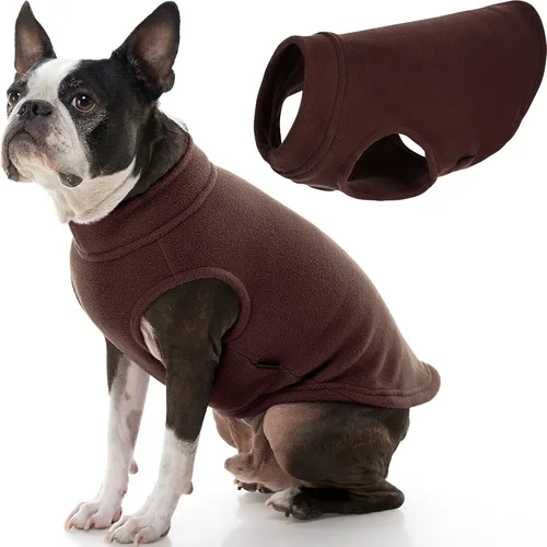 Vista 22 de Gooby - Chaleco de Vellón Elástico, Chaleco de Vellón Tipo Pullover Chaqueta Suéter para Perros, Azul Argyle, Extra Pequeño