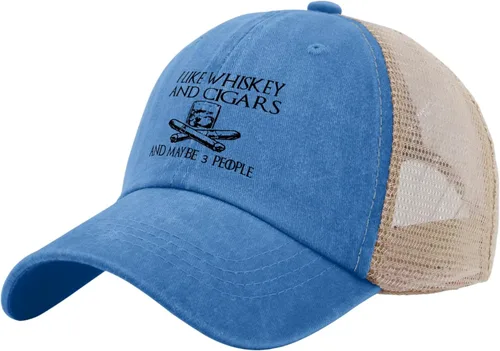 Vista 110 de Philysonic Funny Hat I Like Whisky and Cigars and Maybe 3 People Sombreros para Hombres Gorras de Béisbol Gorras Ajustables