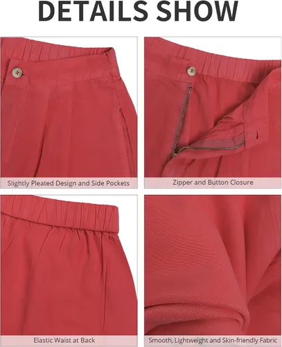 Vista 6 de GRAPENT Pantalones de pierna ancha para mujer, jeans de cintura alta, pantalones palazzo, ligeros, para verano, playa, pantalones fluidos Y2K